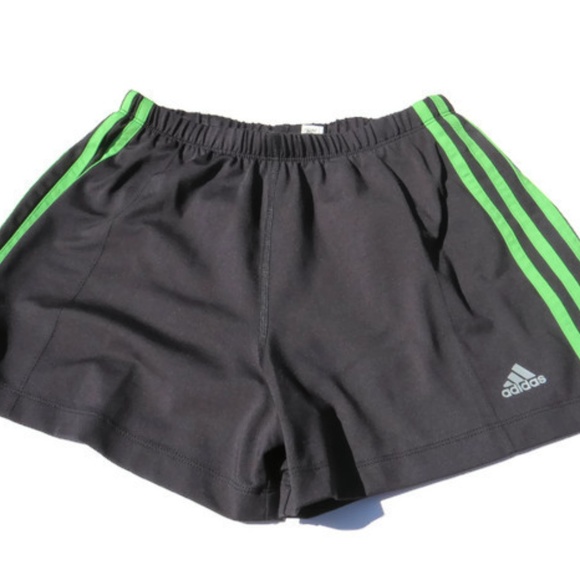 adidas running 3 stripe shorts in black